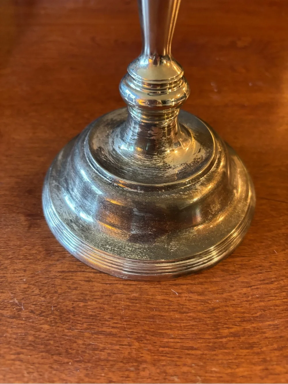 Silver Plated 11” Candlestick with Natural Patina